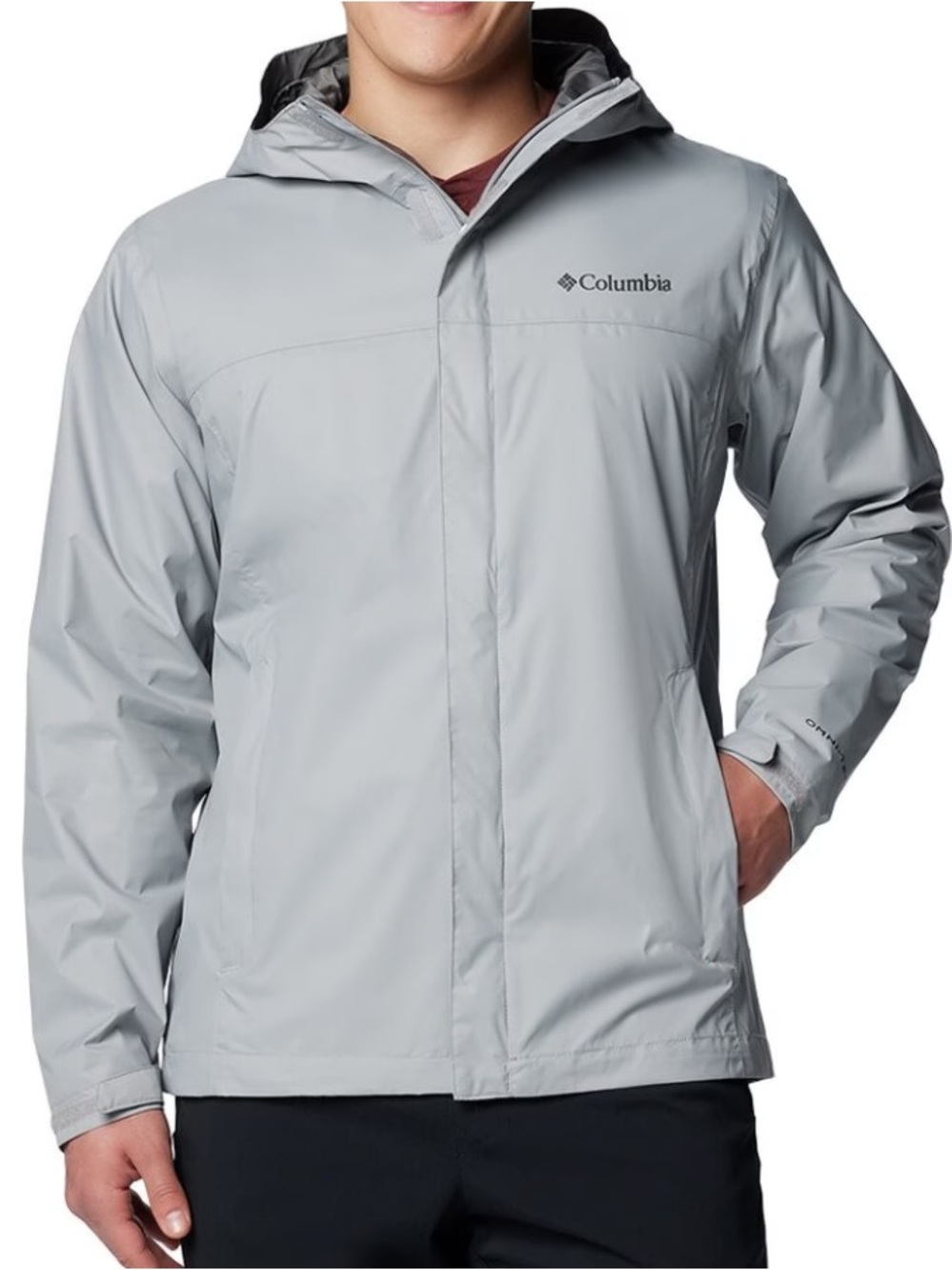 Columbia Watertight II Rain Jacket Men’s XL Light Gray Hooded Omni Tech